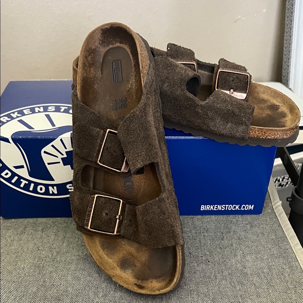 Birkenstock Dark Brown Suede Sandals